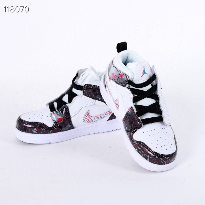 Jordan high top elastic band" white, black"