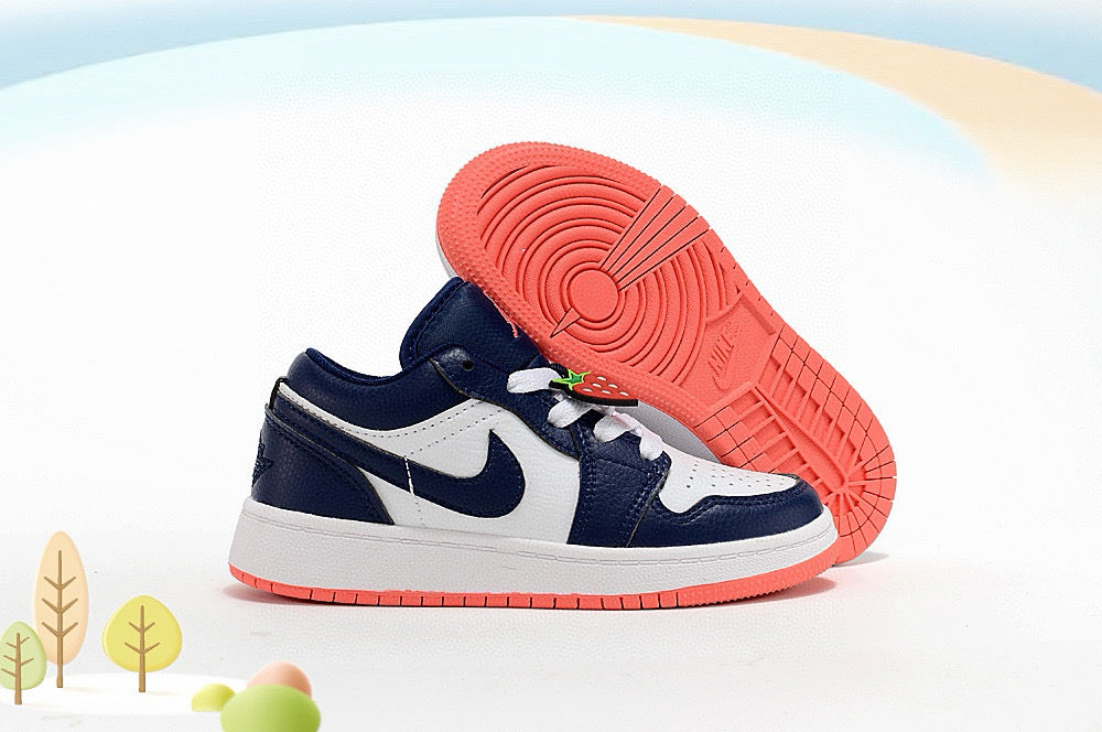 Jordan low-top first generation cartoon children's shoes" blue, white, orange"