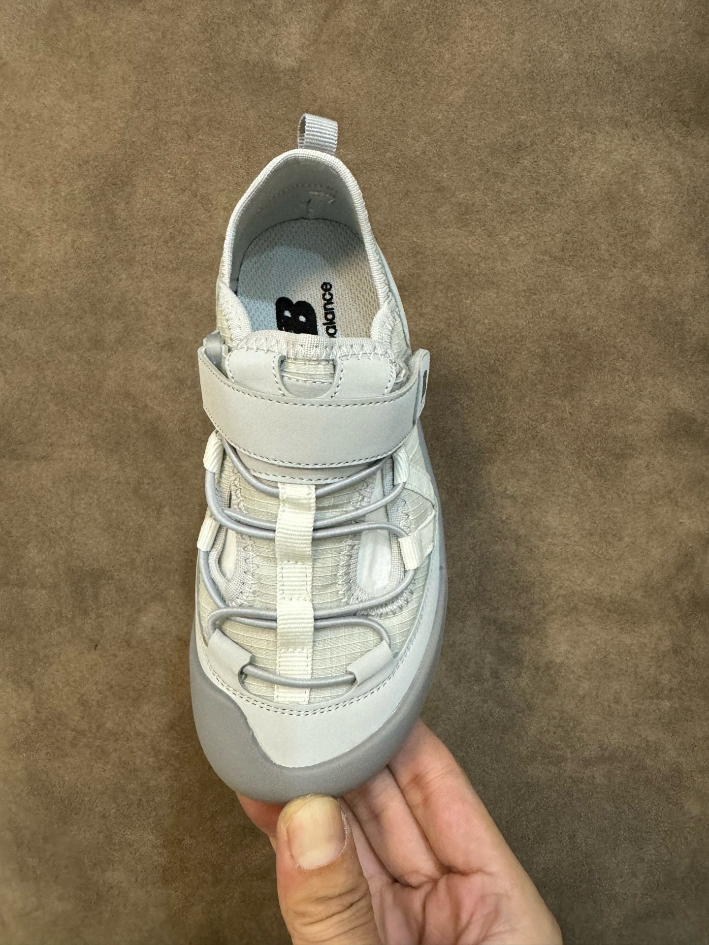 N3205 Velcro River Tracing Children's Sandals"  grey and off-white/light grey"