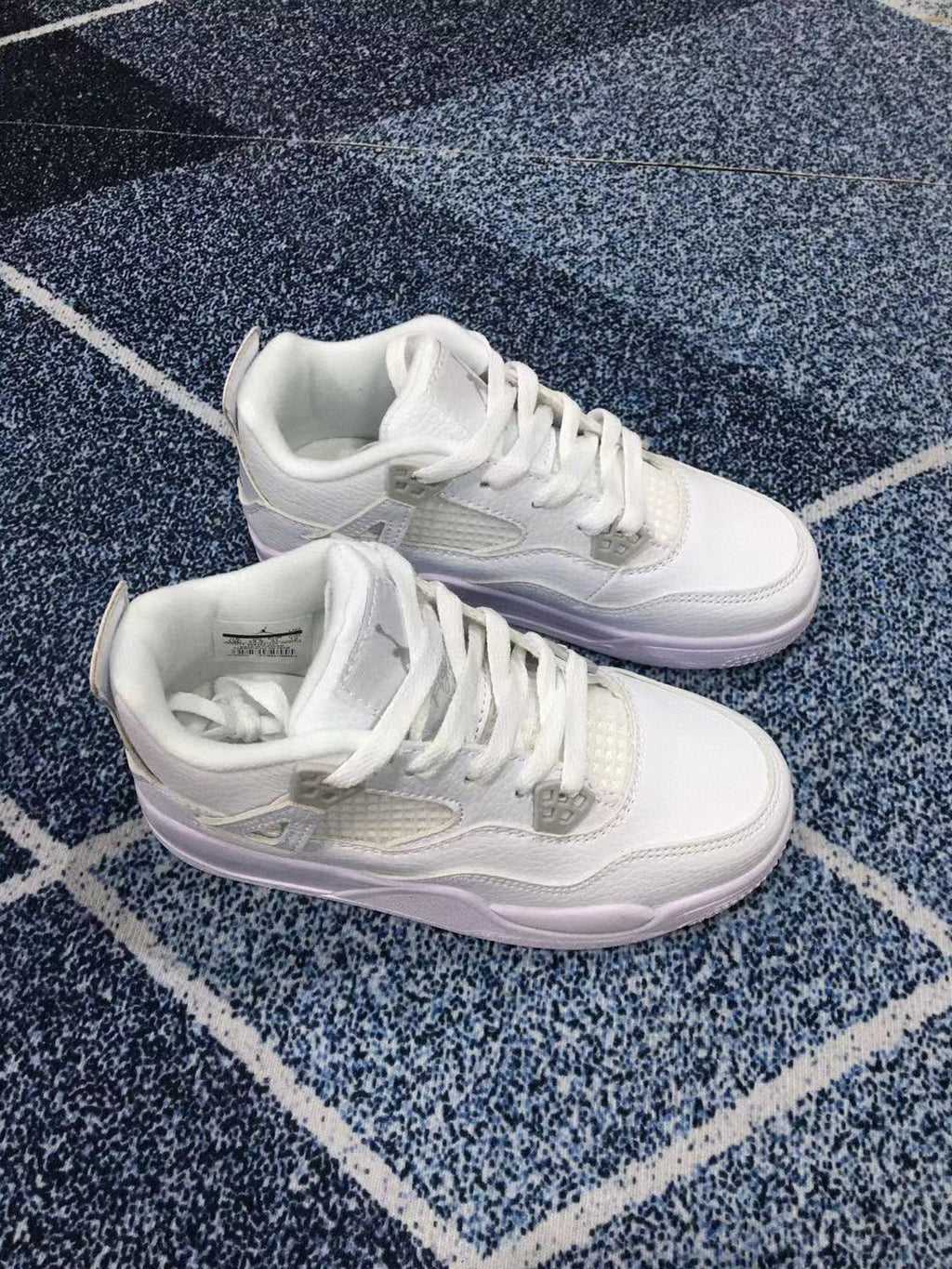 Jordan 4 children's sports shoes" white"