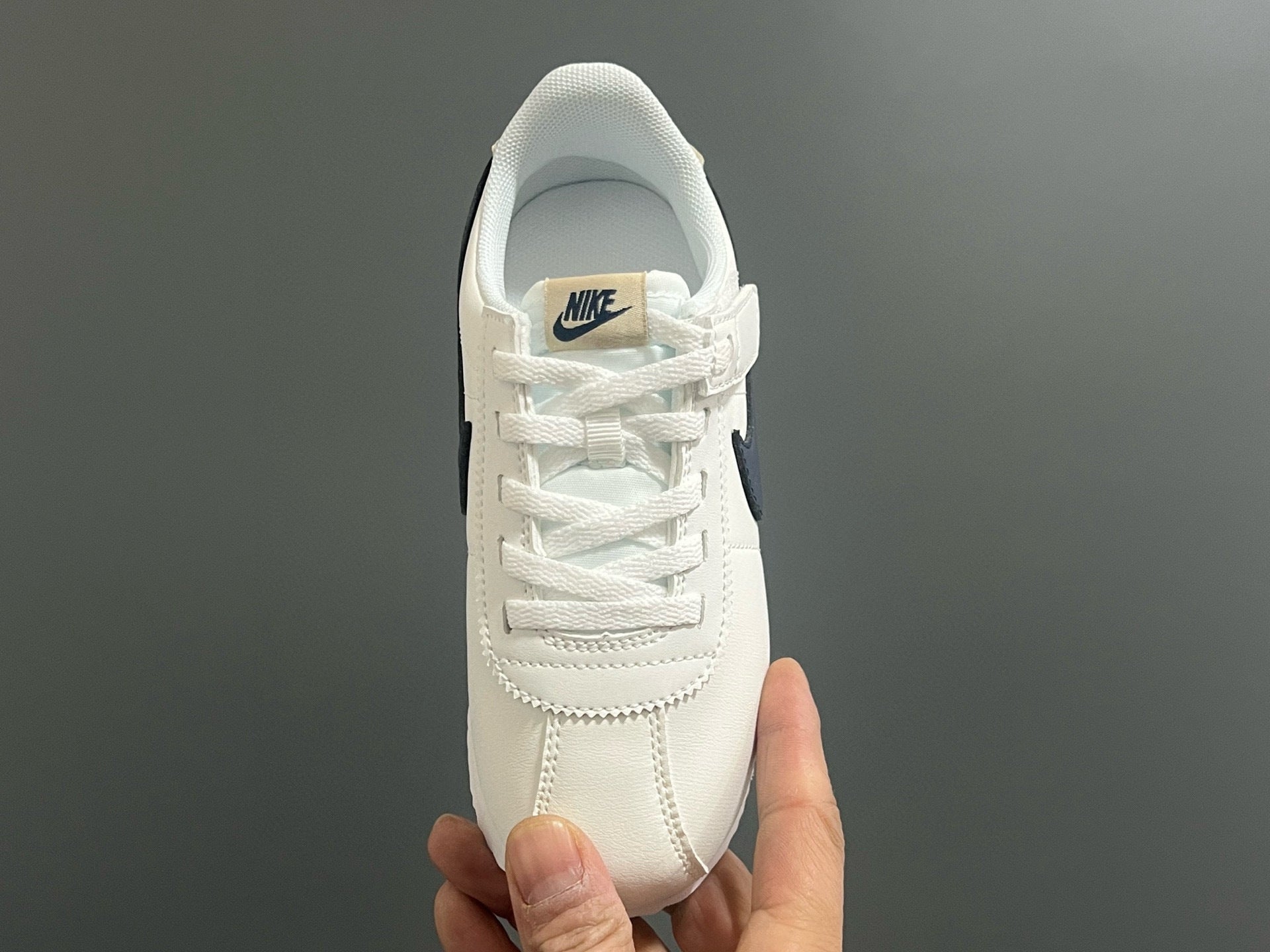 Nike Forrest Gump Classic Velcro Kids Shoes" white, Navy"