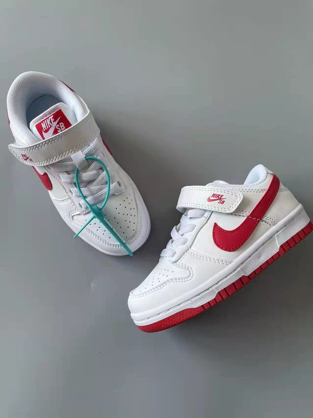 SB Velcro children's shoes" white, red"