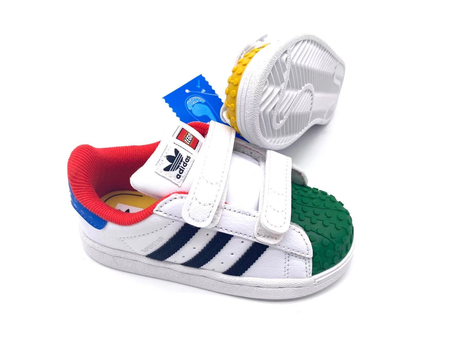 Adidas classic shell toe children's shoes" white, red, blue, green"