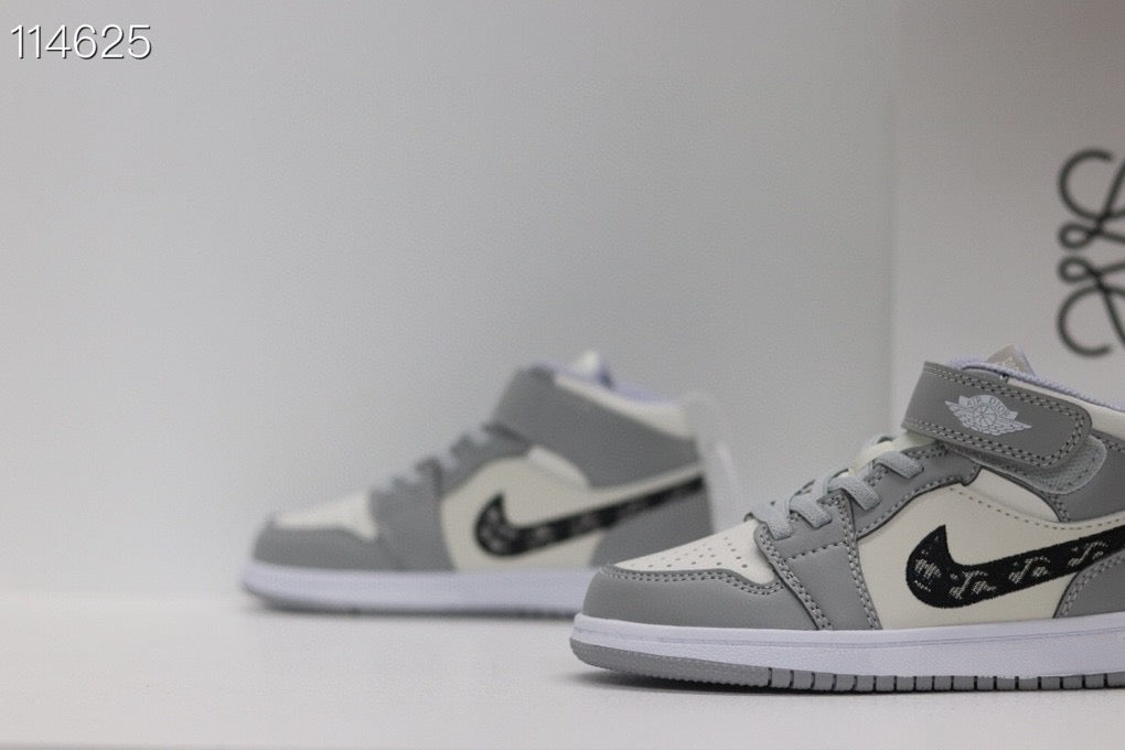 Joe's high-top Velcro children's shoes" white, gray"