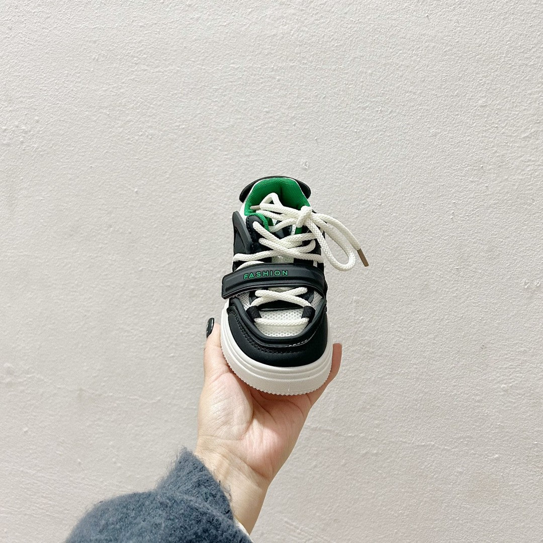 AD Velcro children's casual sneakers" black, green"