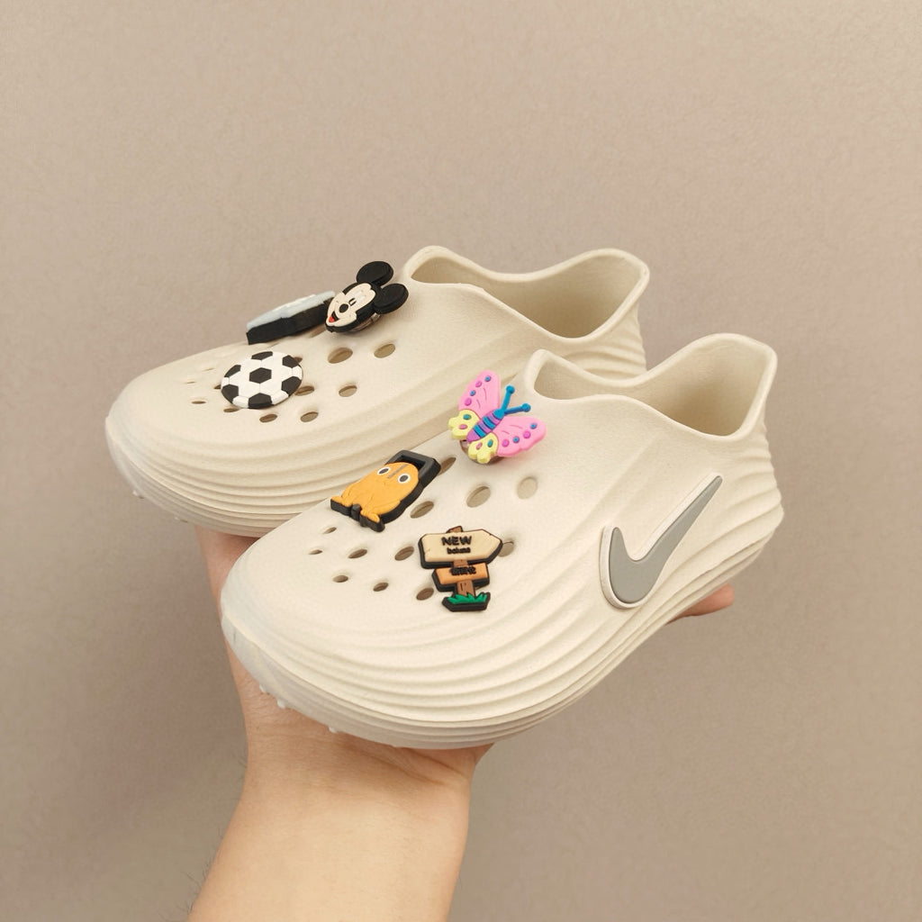 Nike hole beach sandals parent-child style" light beige"