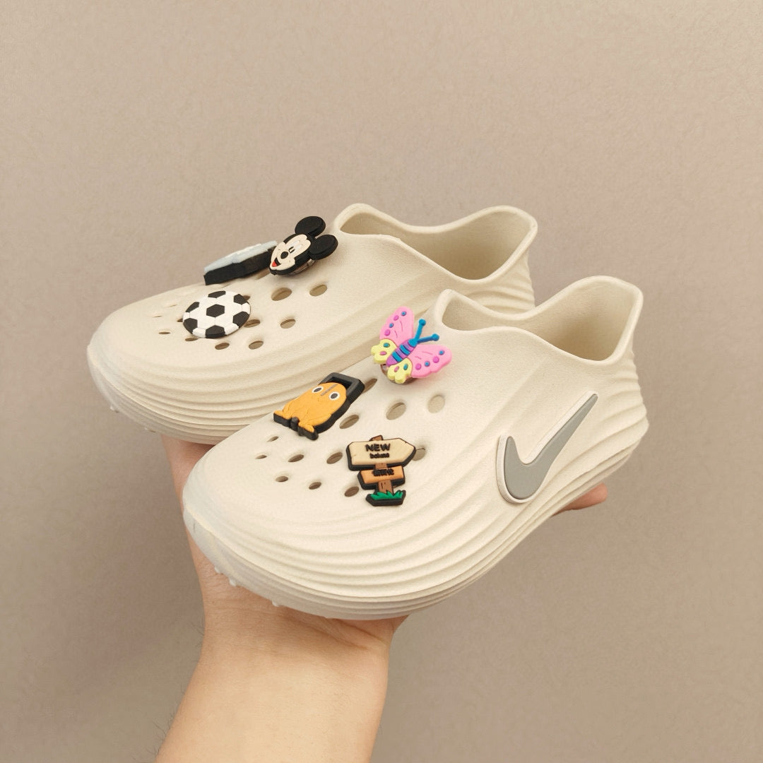 Nike hole beach sandals parent-child style" light beige"