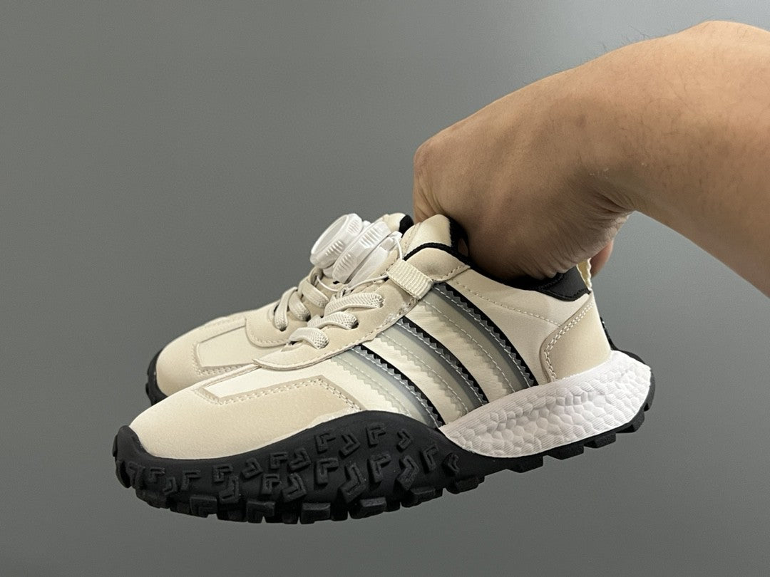 Adidas lock buckle children's dad sports shoes" cream, white"