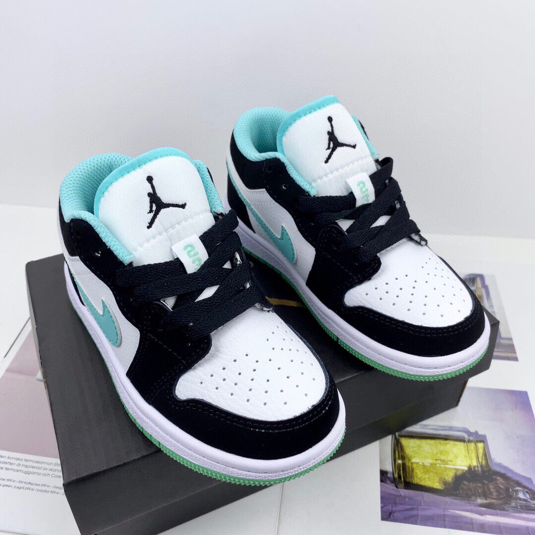 Joe 1 low-top children's shoes" black, white, mint green"