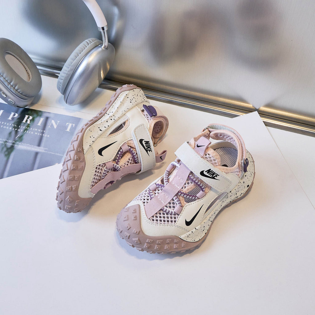 Nike tire bottom Velcro sandals" cream , Muted Mauve"
