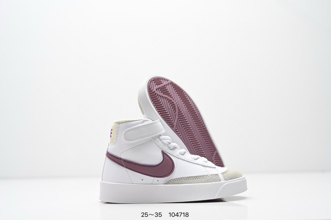 Nike Trail Blazers High-Top Velcro Kids Shoes" white"