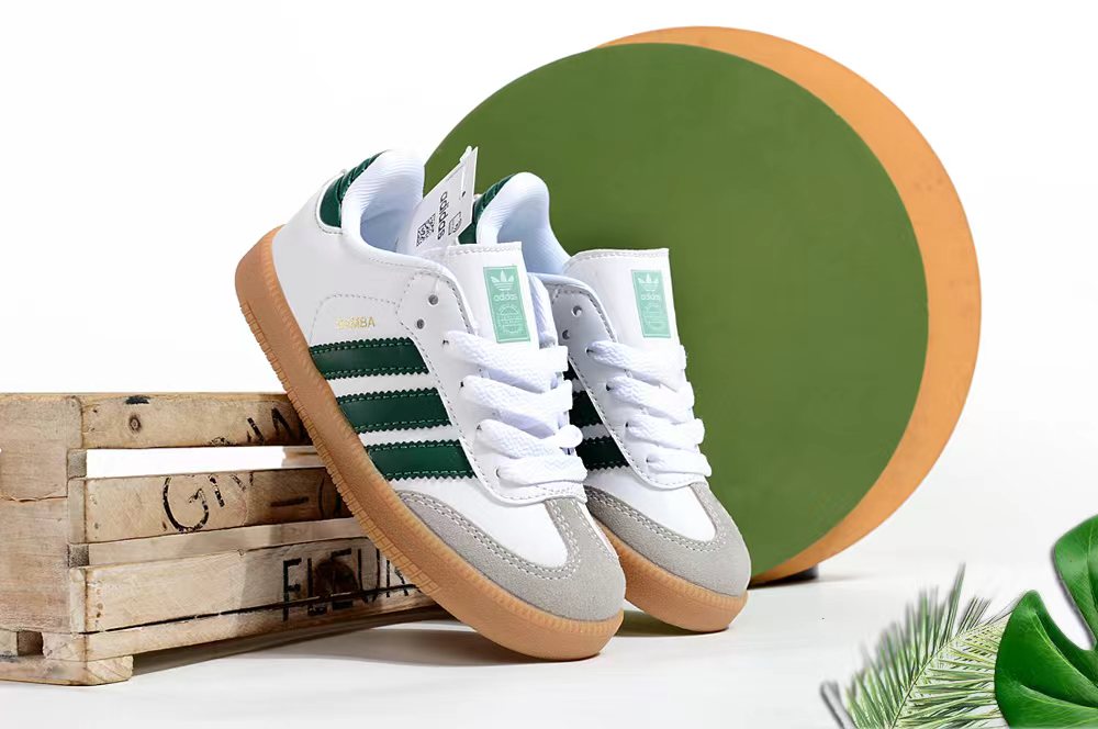 Adidas children's training shoes" white, green"