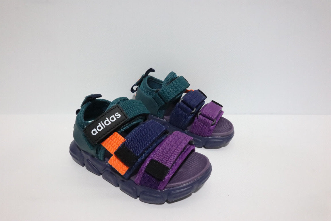 Adidas three velcro sandals "black, green, purple"