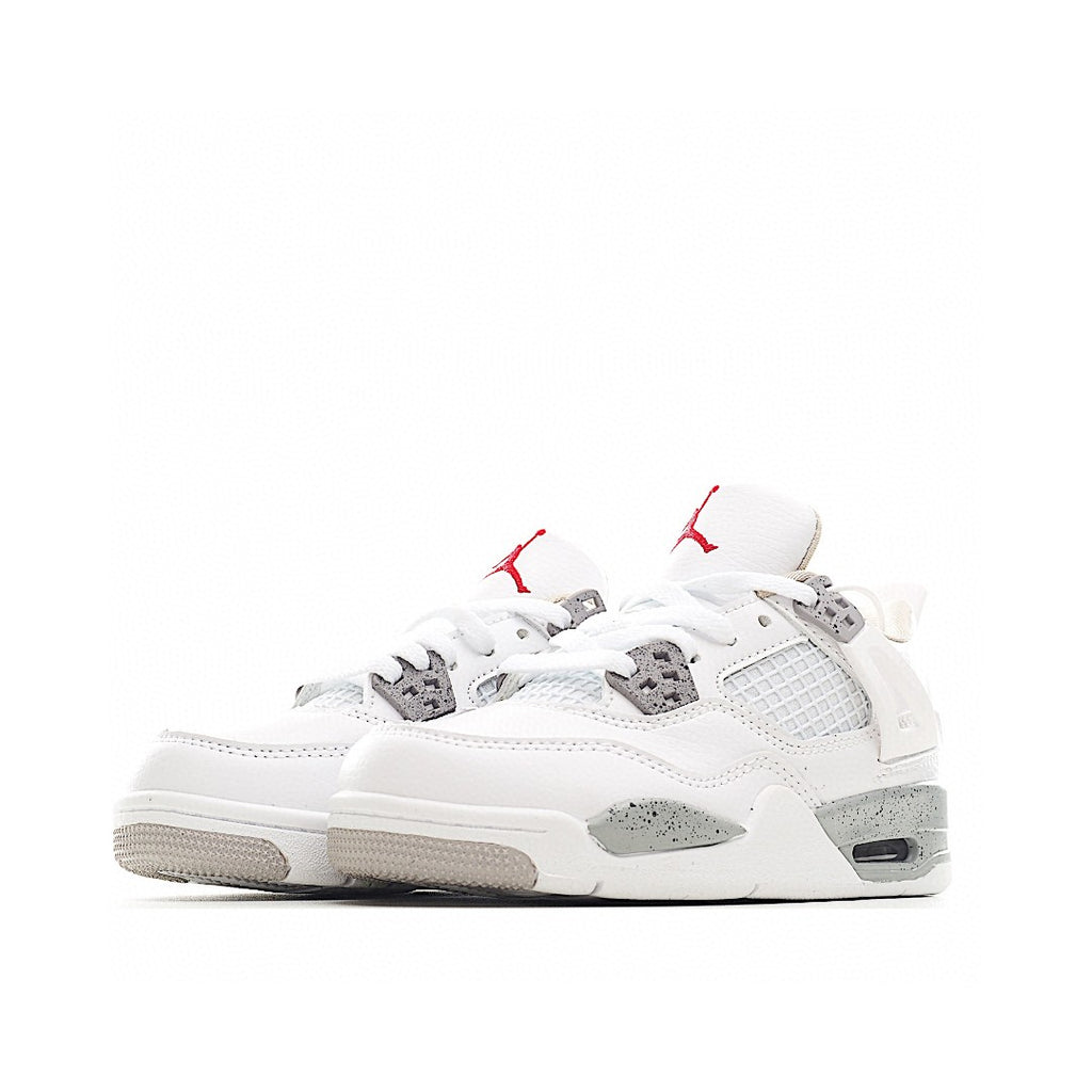 NK AJ 4th generation lace-up basketball air cushion children's shoes" white, gray"