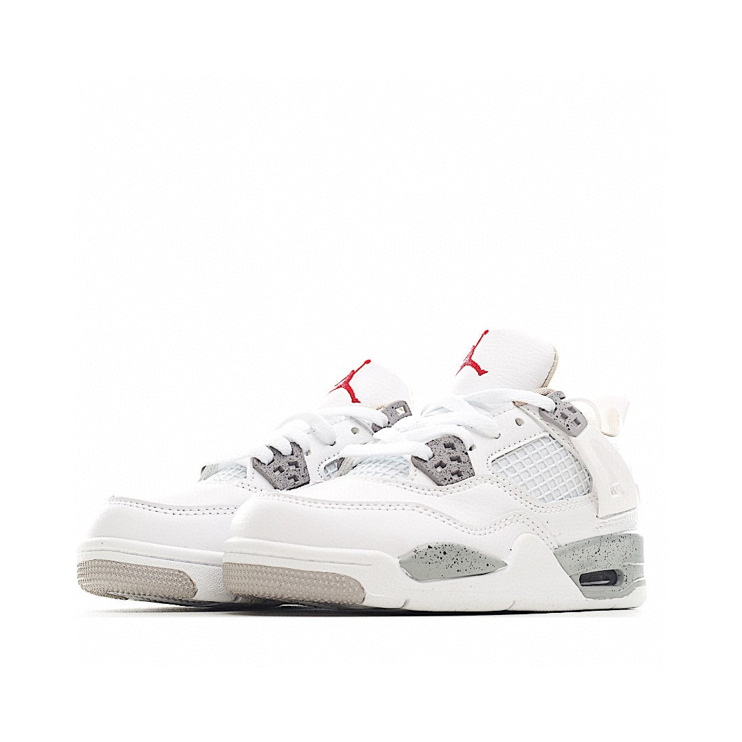 NK AJ 4th generation lace-up basketball air cushion children's shoes" white, gray"