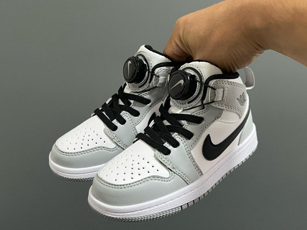 Joe 1 Zhongbang lock children's sports shoes" white, gray"