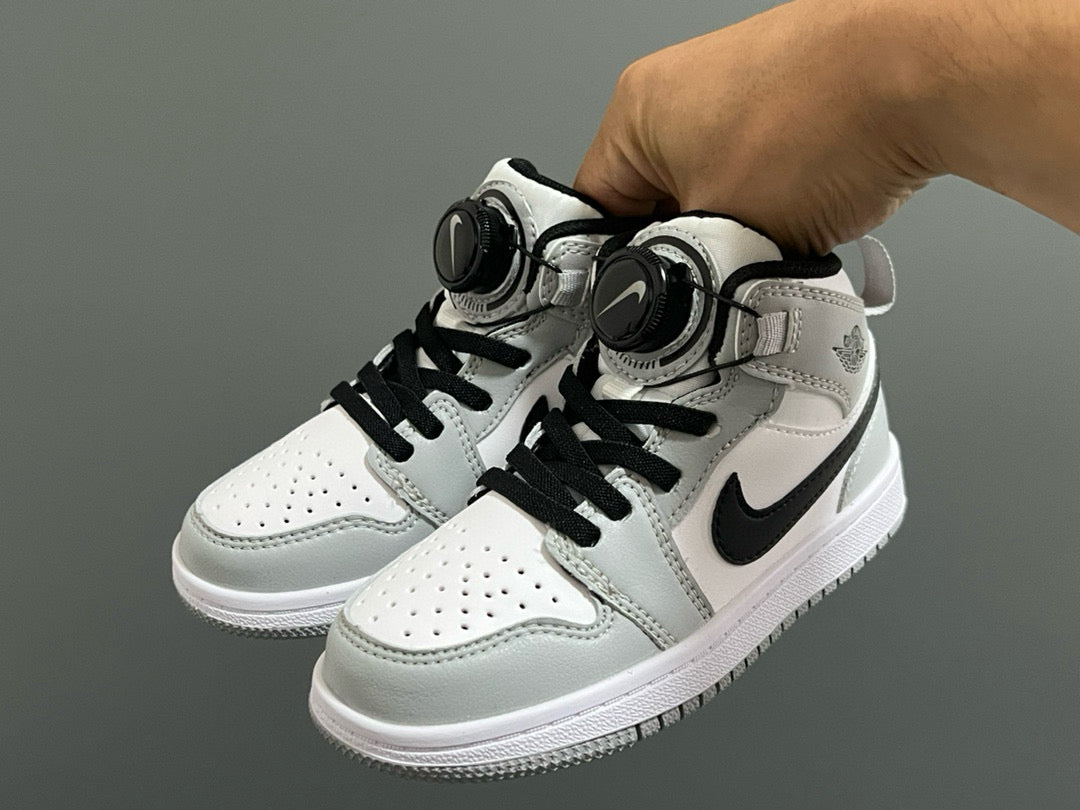 Joe 1 Zhongbang lock children's sports shoes" white, gray"