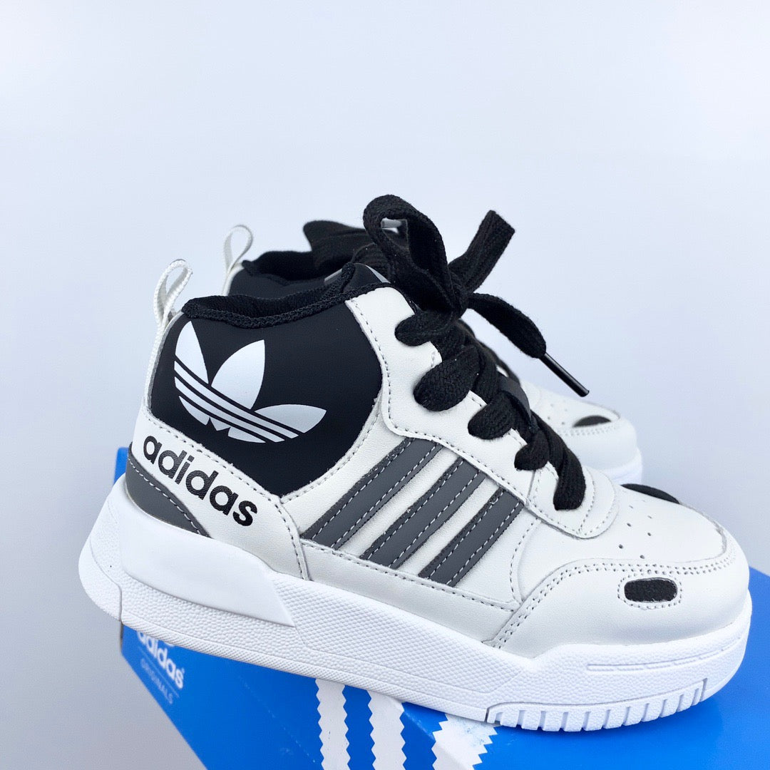 Adidas mid-section sneakers" white, black"