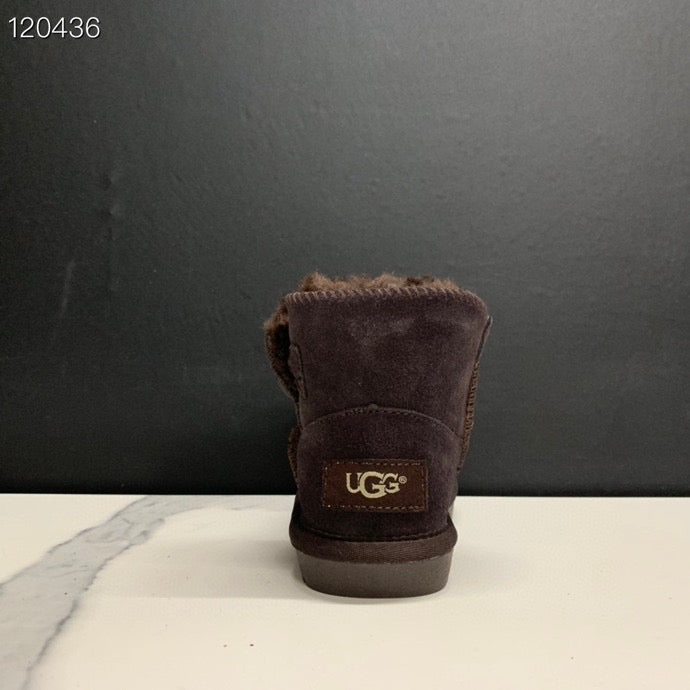 UGG mahogany buckle children's snow boots"  dark brown"