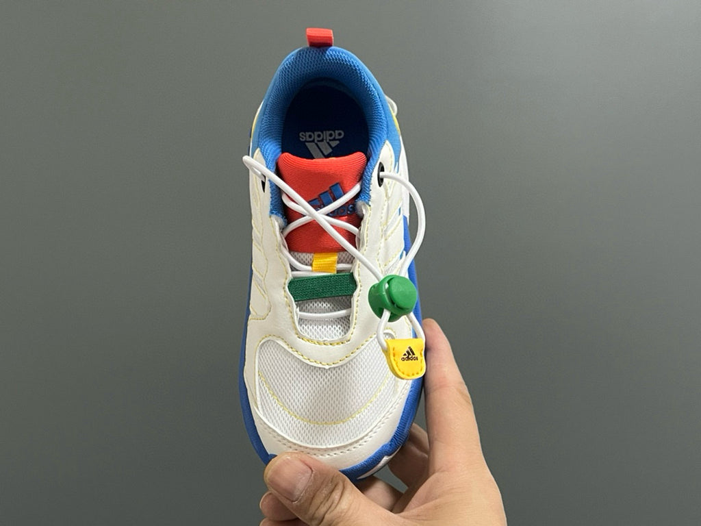 Adidas new elastic buckle children's shoes" white, blue"