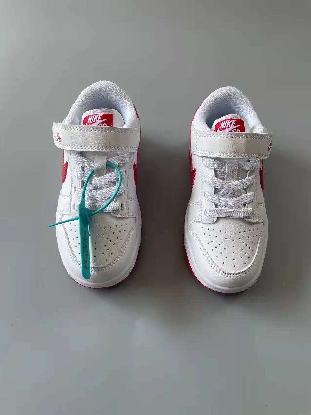 SB Velcro children's shoes" white, red"