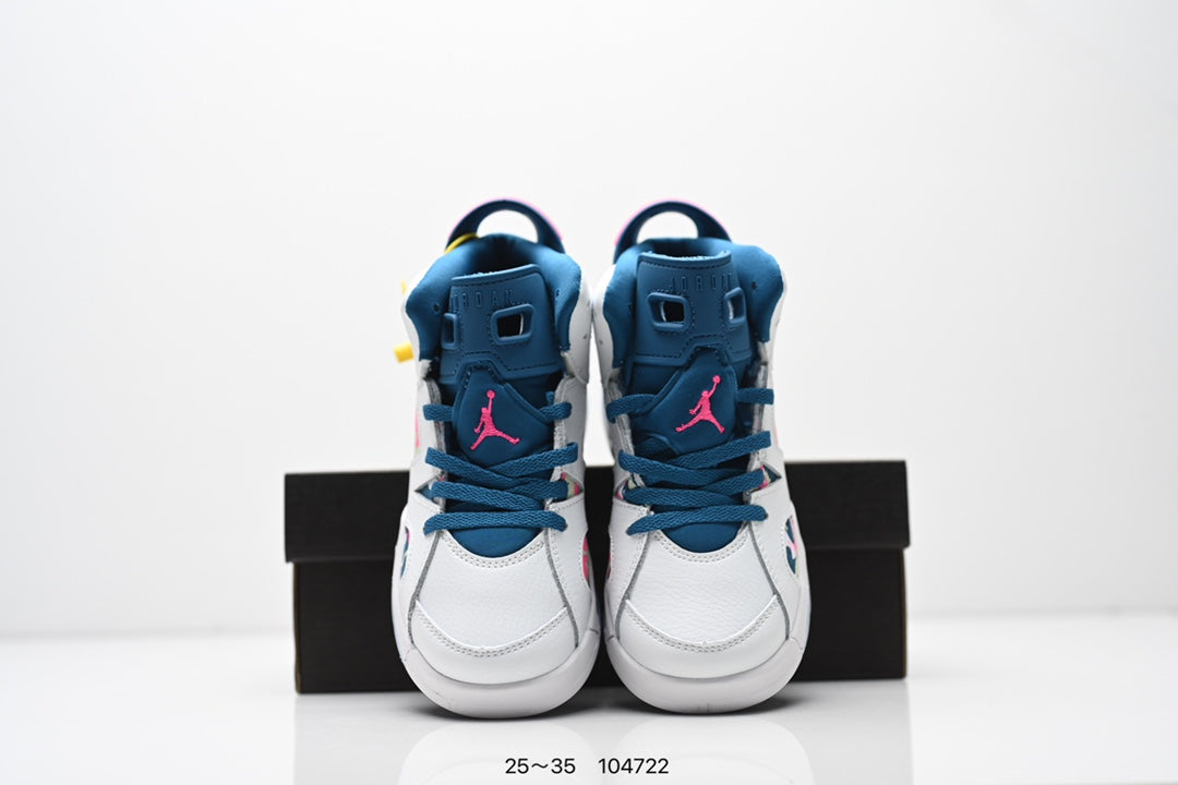 Joe 6 split leather children's shoes "white, blue"