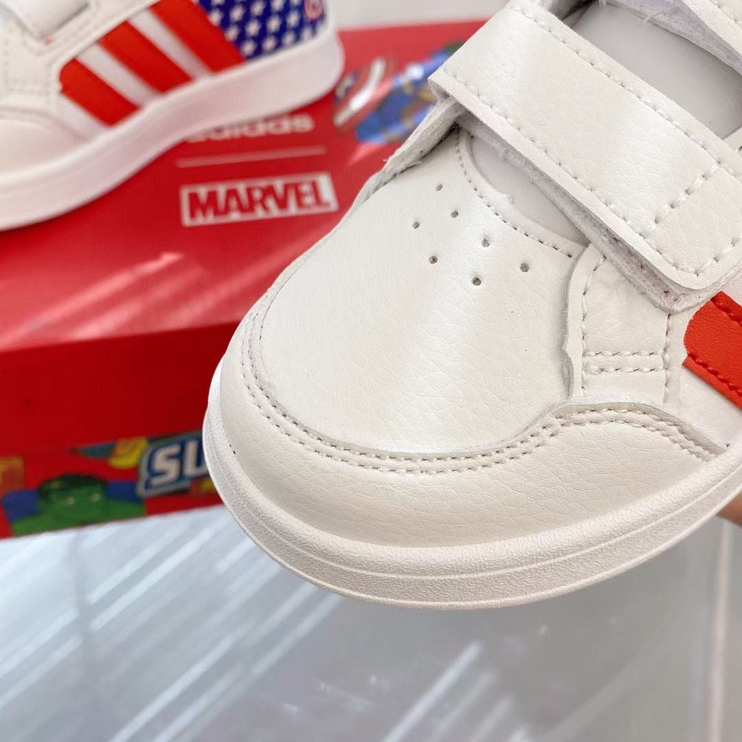Adidas co-branded Velcro children's shoes" white, red, blue"
