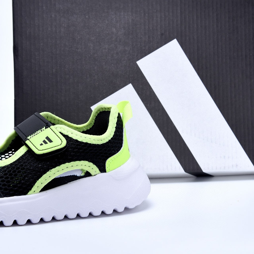 Adidas mesh single buckle sandals " Black and Yellow"