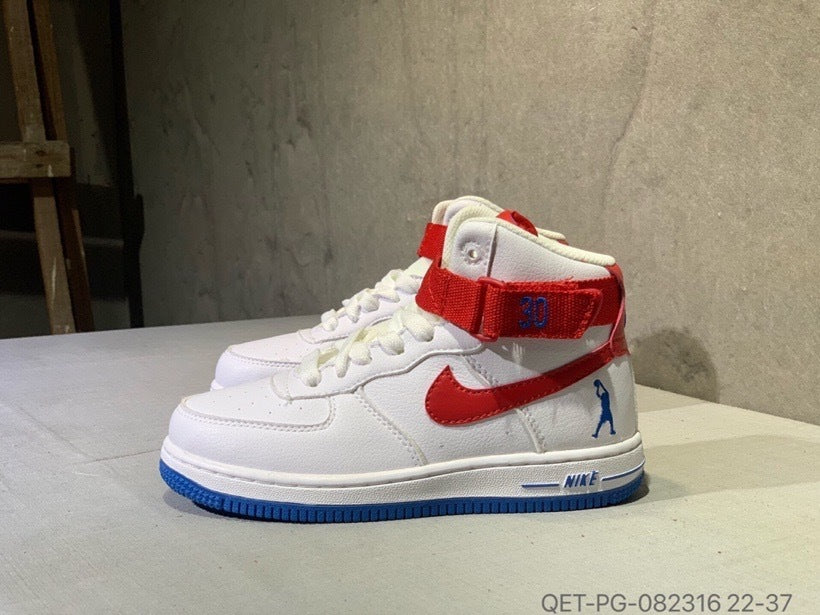 High-top Macaron Air Force" white, red"
