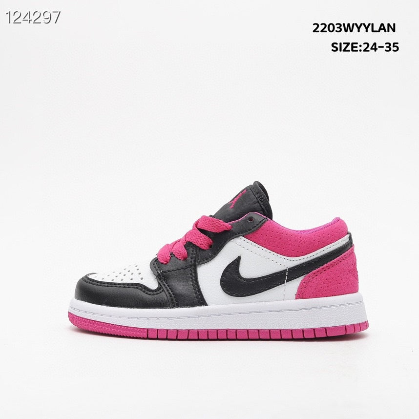 Joe 1 low-top lace-up sneakers" white, black, pink"