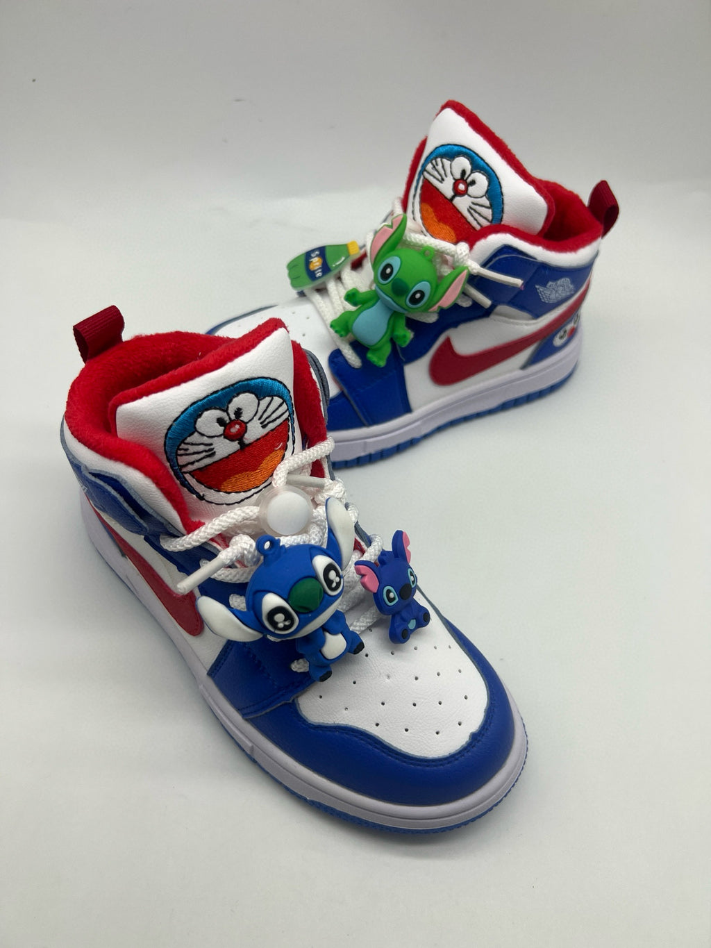 Joe One Cartoon Doll Accessories High Top Sneakers " white, blue"