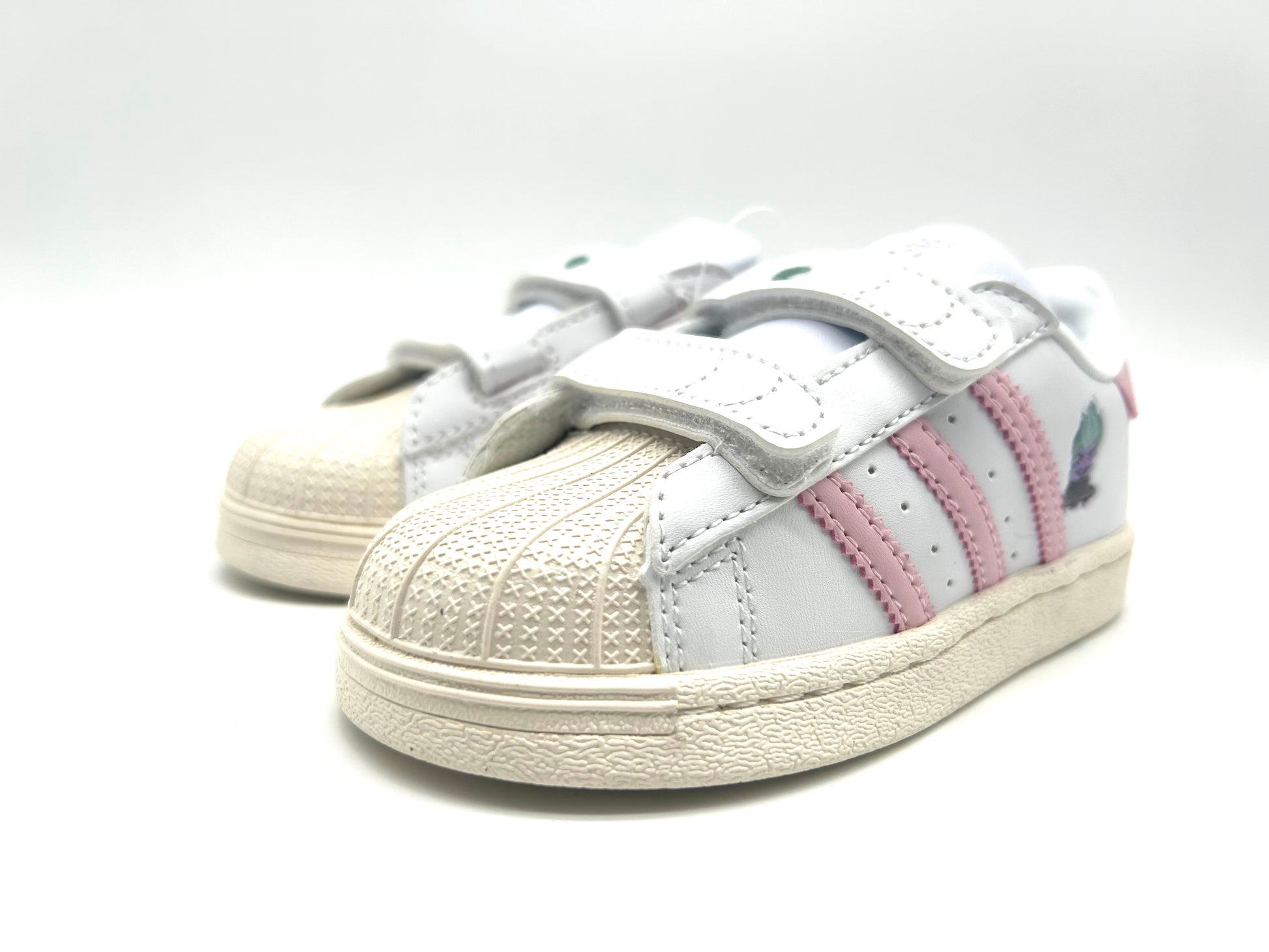 Adidas classic shell toe children's shoes" white, pink"