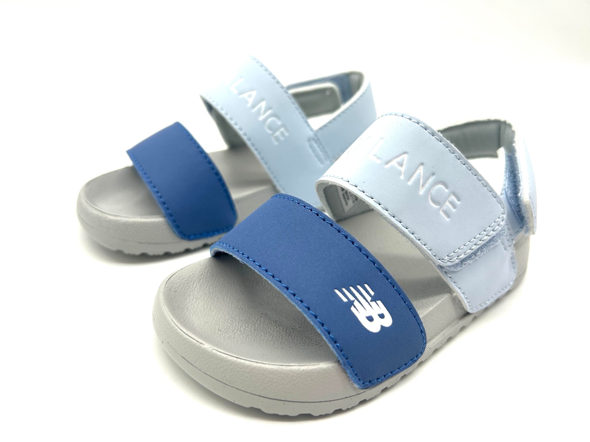 NB open toe sandals" light grey. blue, sky blue"