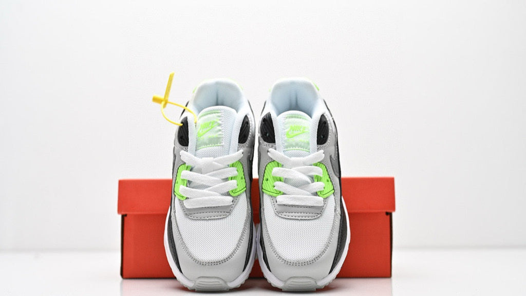 Cushion Children's Shoes " White, & lime green"