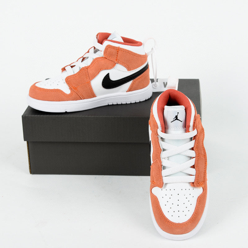 Jordan high top elastic band" orange , white"