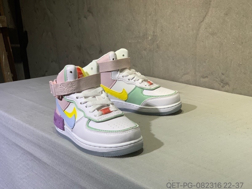 High-top Macaron Air Force" white, pink"