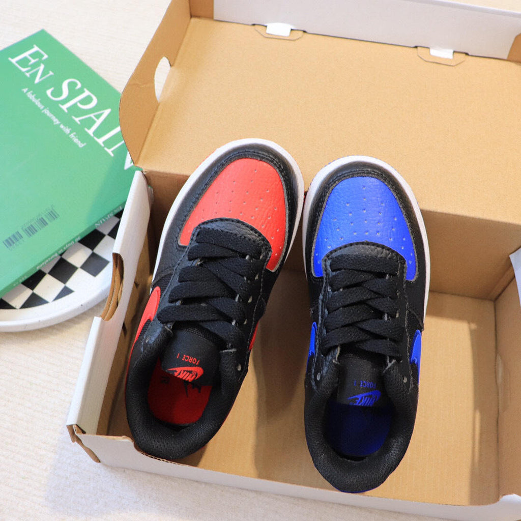 Air Force low-top lace-up sneakers" white, blue, red"