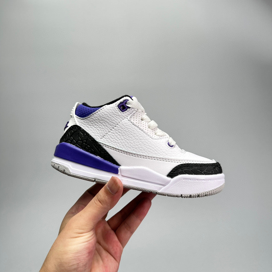 Jordan 3 children's shoes" white, black, blue"
