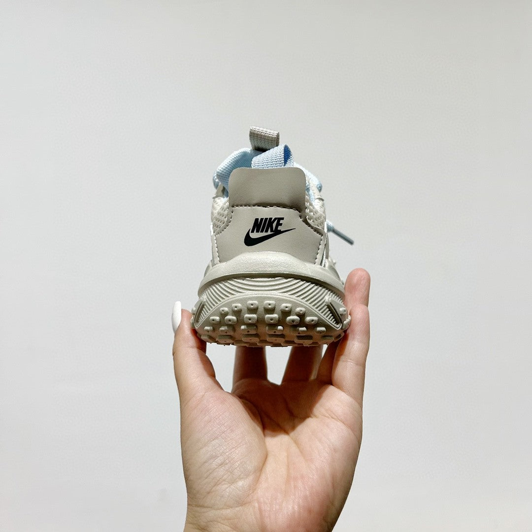 NK mesh drawstring children's tire shoes "Light Gray/ blue"