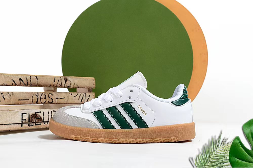 Adidas children's training shoes" white, green"