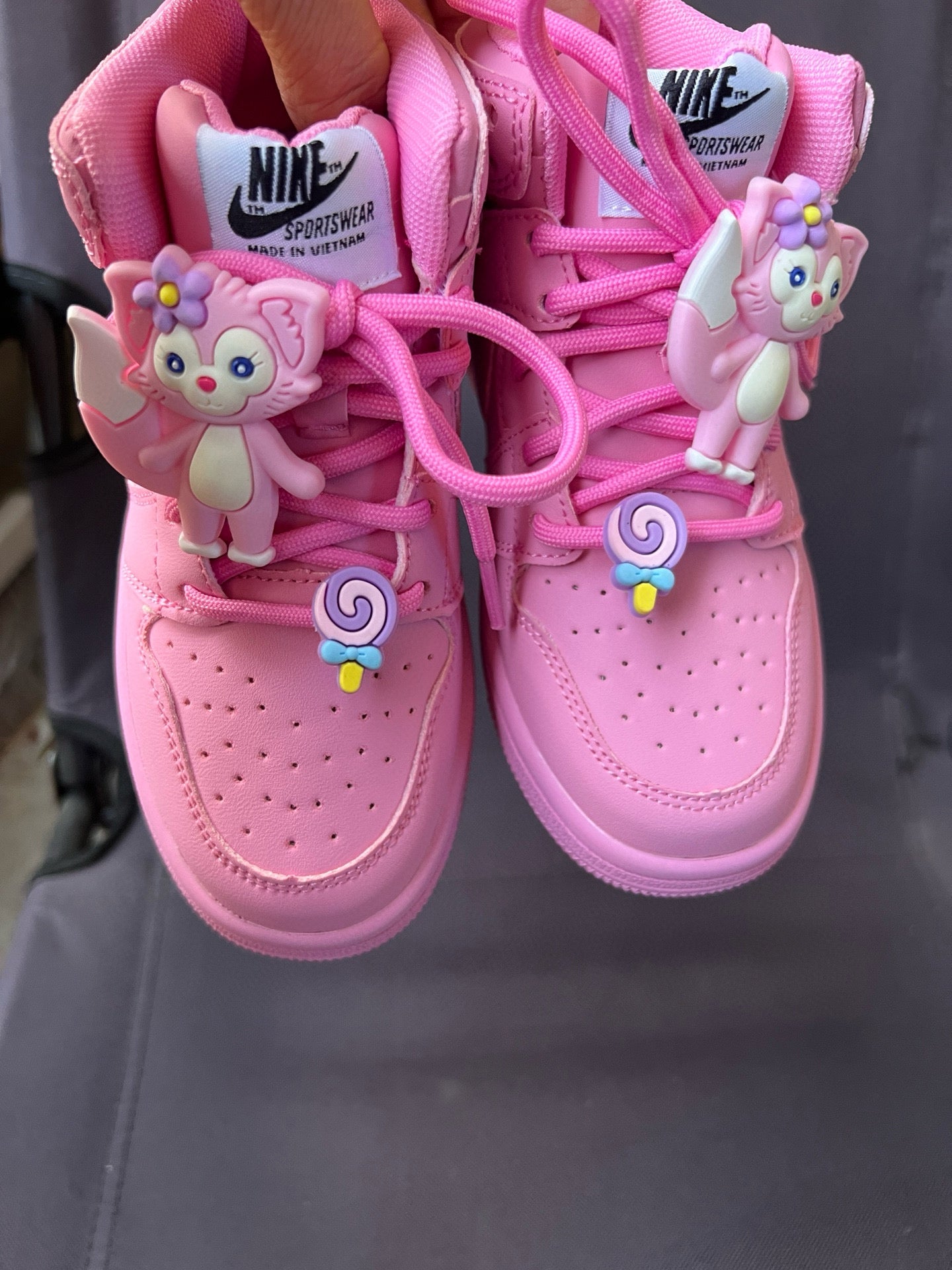 Joe One Cartoon Doll Accessories High Top Sneakers " pink"