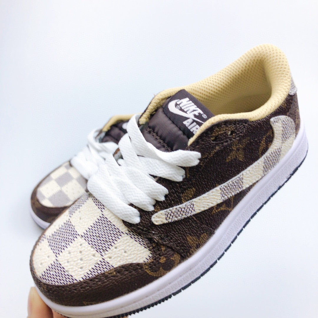 Jordan low-top reverse hook black warrior" brown , cream"