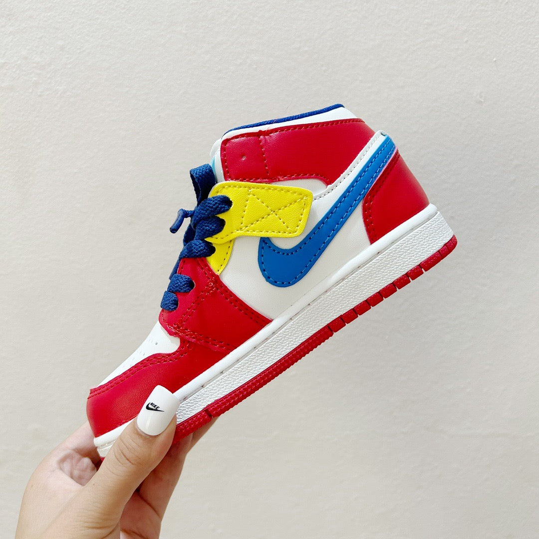 AJ1 Super Mario joint" red, white, yellow, blue"