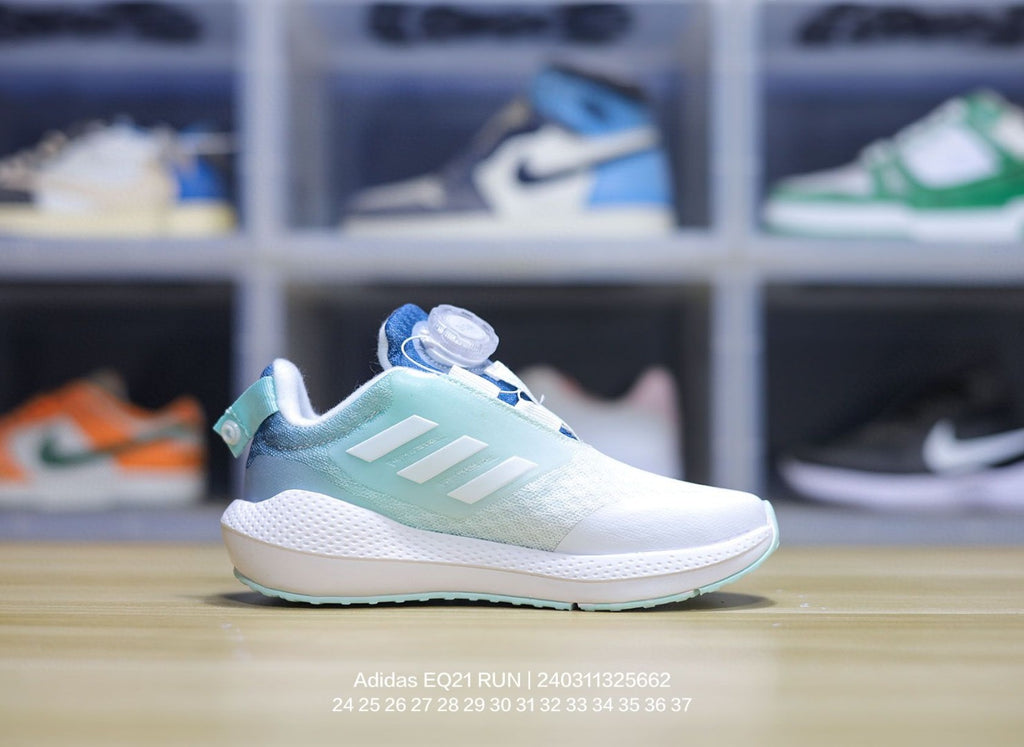 EQT Adidas popcorn lock shoes for children" white, sky blue"