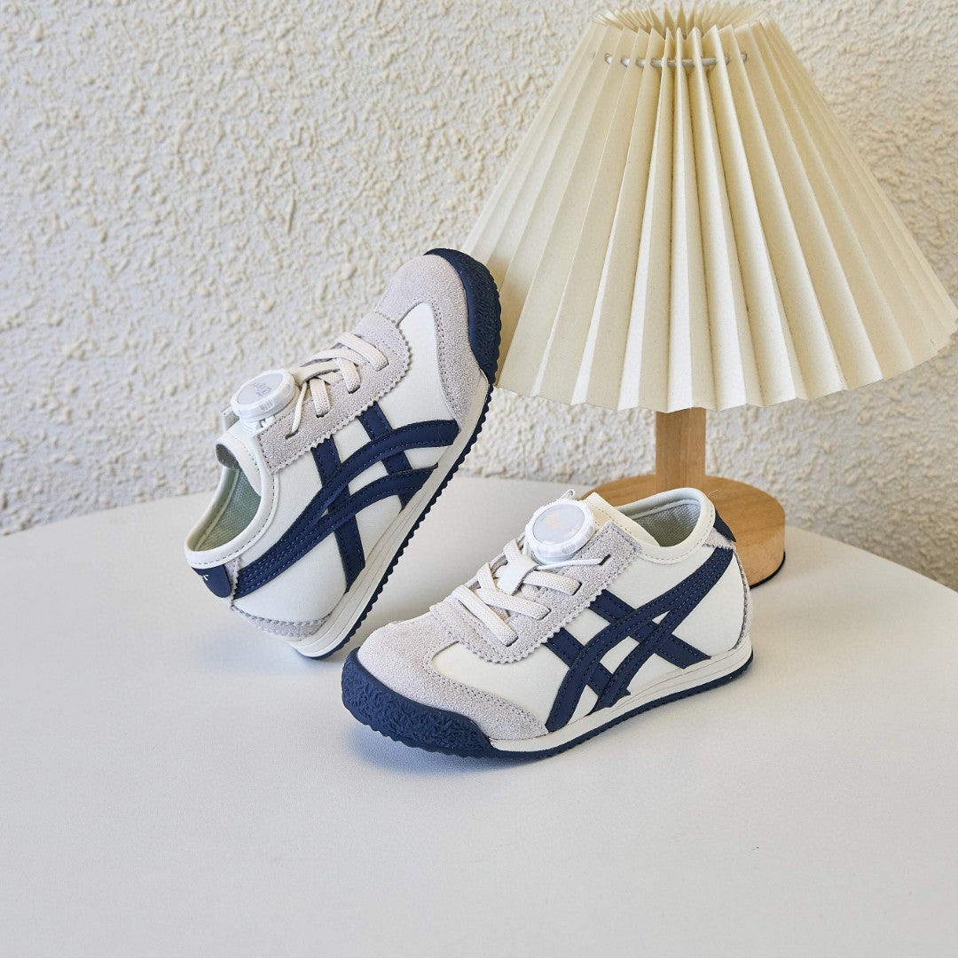 ASICS Tiger MEXICO 66 Swivel Buckle Kids Shoe" cream, Navy"