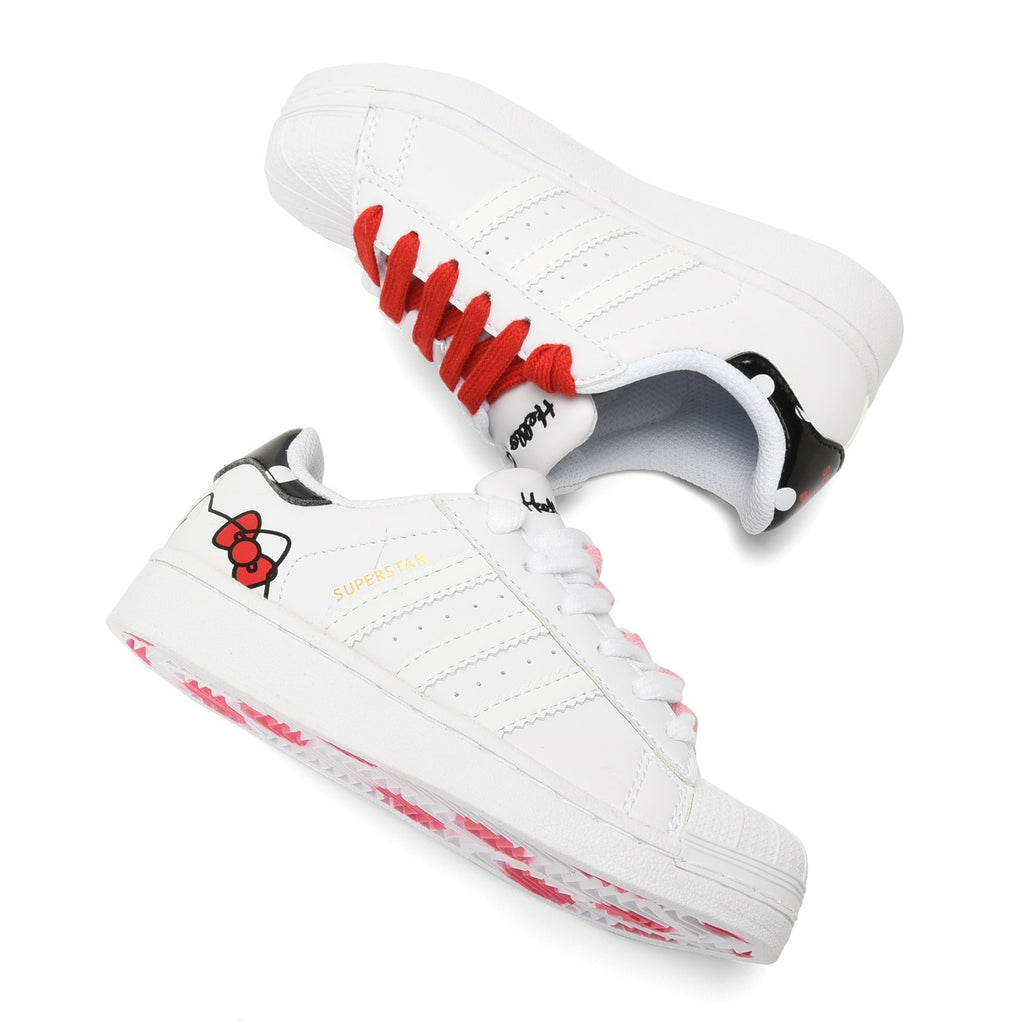 Adidas shell toe lace-up sneakers " white, red"