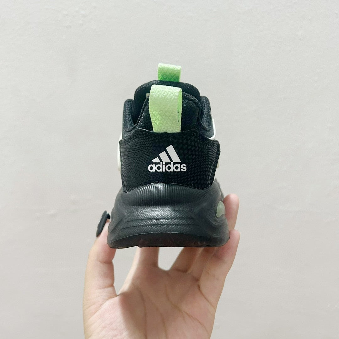 AD rotating button children's shoes" black, olive green"