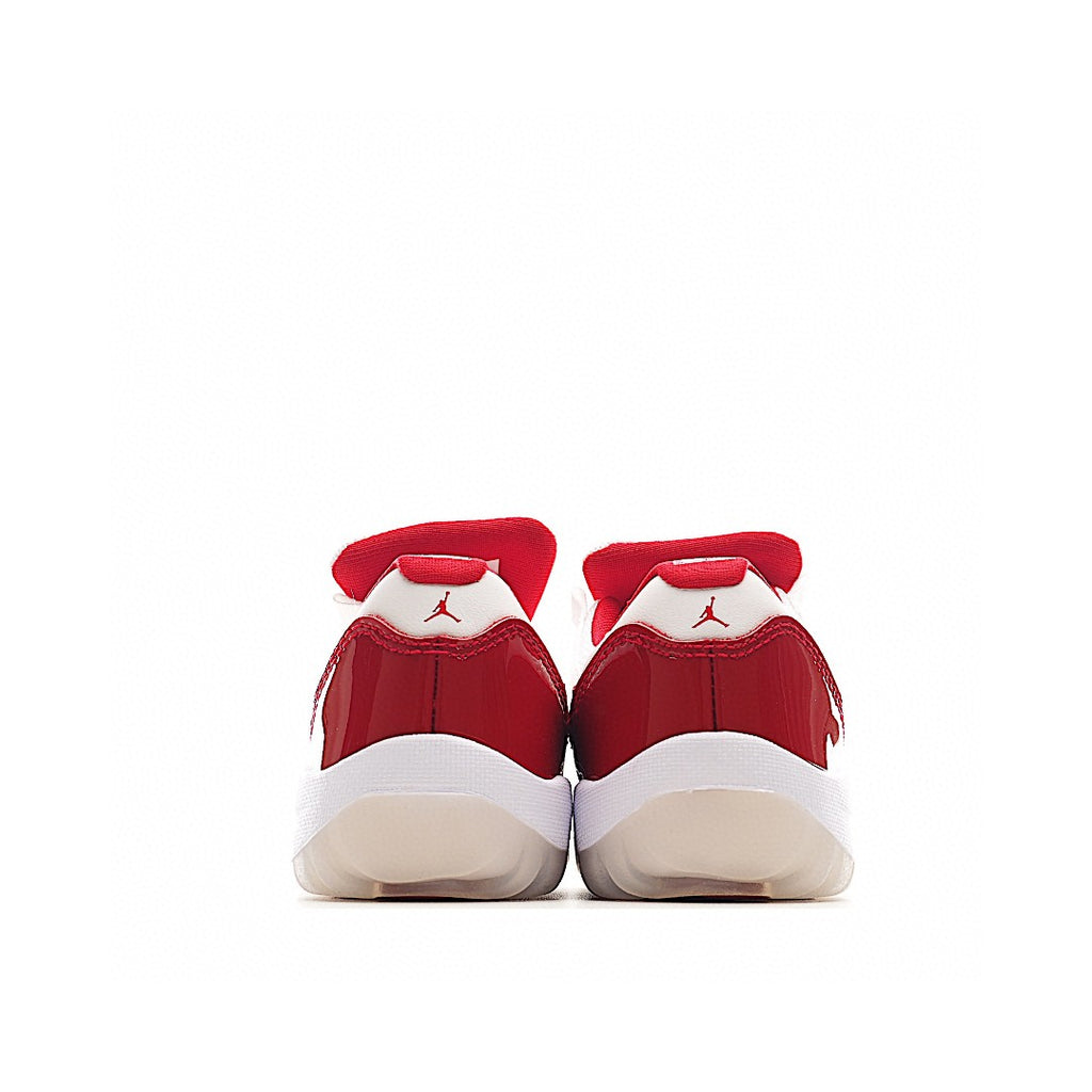 The classic AJ11 is back, mid-top" white, red"