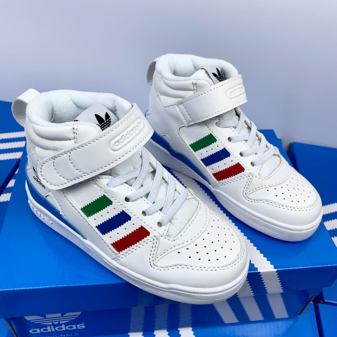 Adidas 84 high-top children's shoes" white"