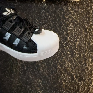 adidas shell toe sandals" black"